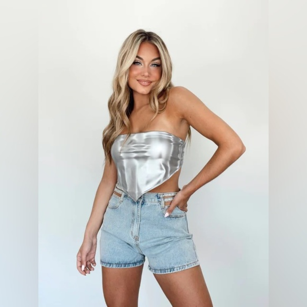 NWT | LANE 201 - PRETTY GARBAGE | METALLIC TUBE‎ TOP